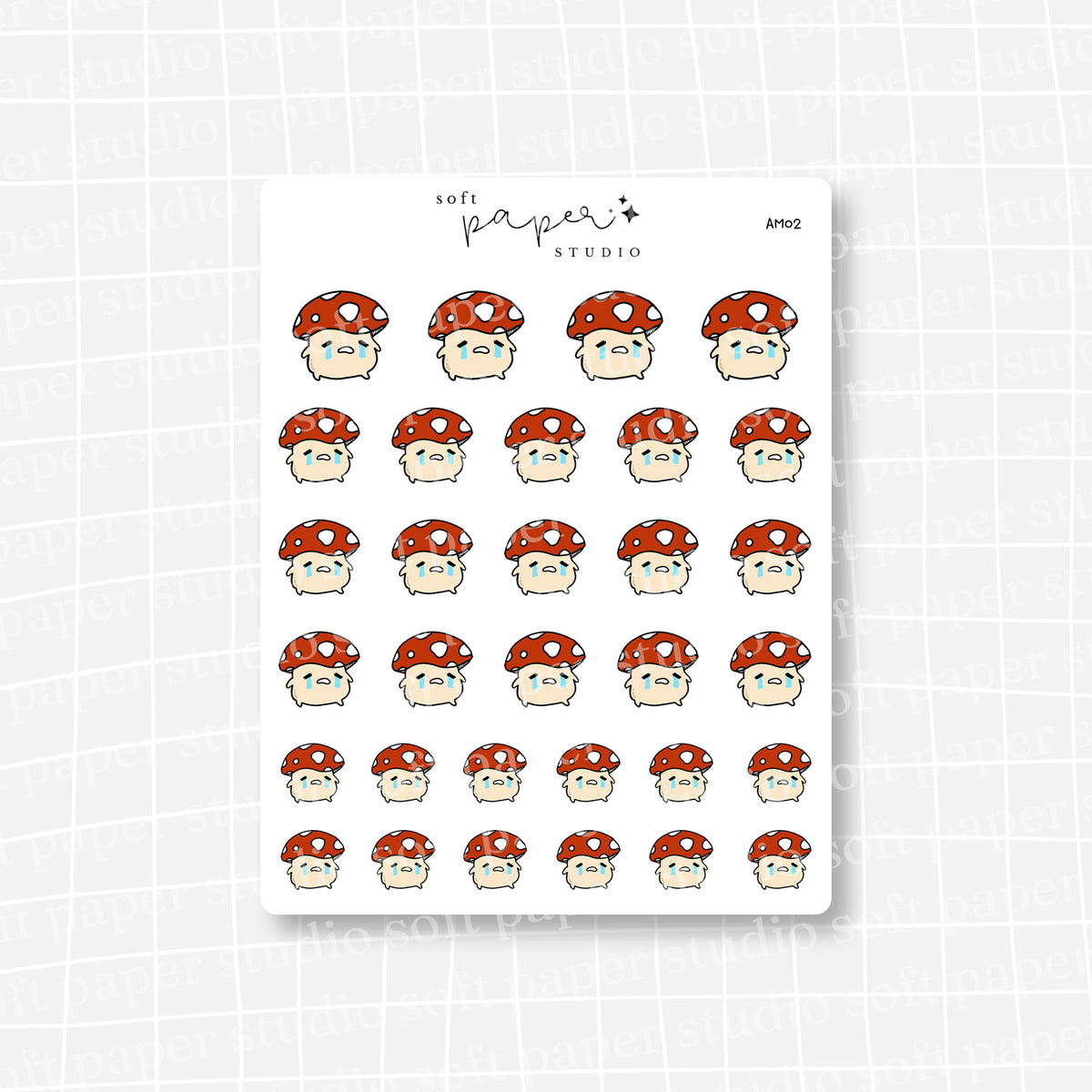Amanita the Mushroom Cry Sad Emoti Stickers