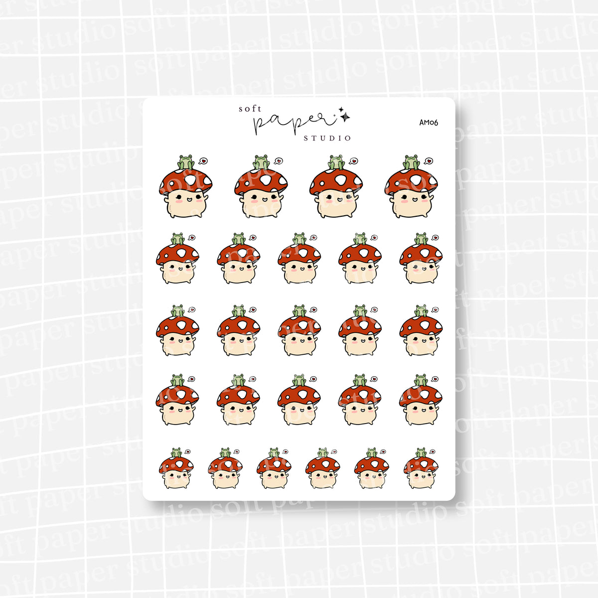 Amanita the Mushroom with Frog Friend Stickers