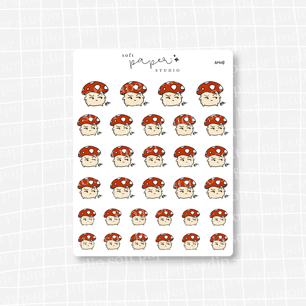 Amanita the Mushroom "Eh" Annoyed Suspicious Emoti Stickers