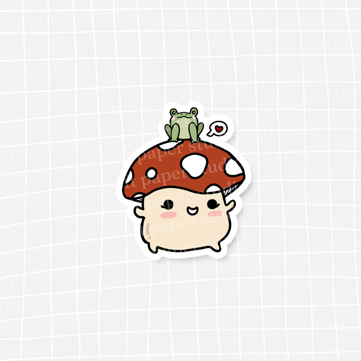 Diecut - Amanita the Mushroom and her Frog Friend