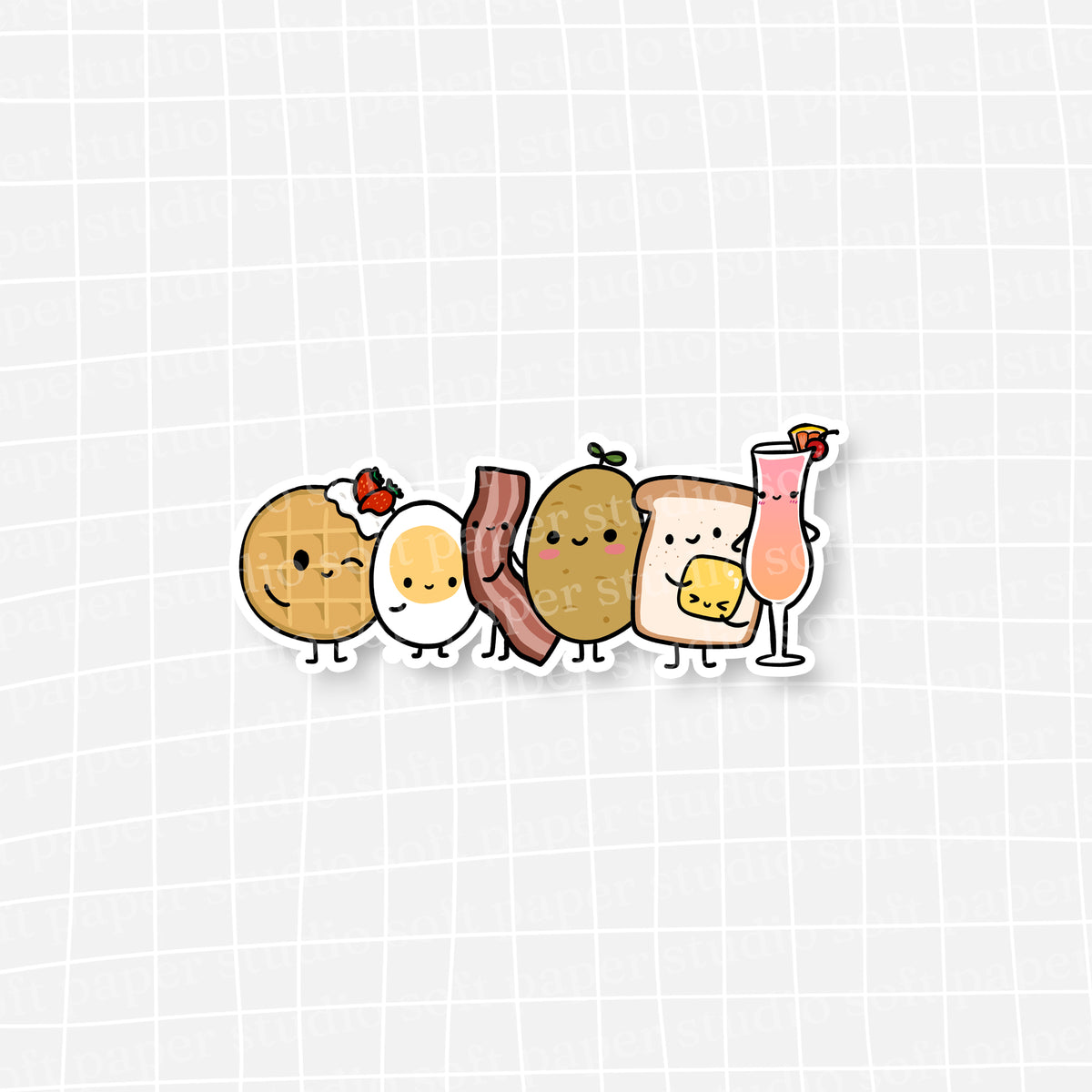 Waterproof VINYL DIECUT STICKER - Benny the Egg and the Breakfast Club