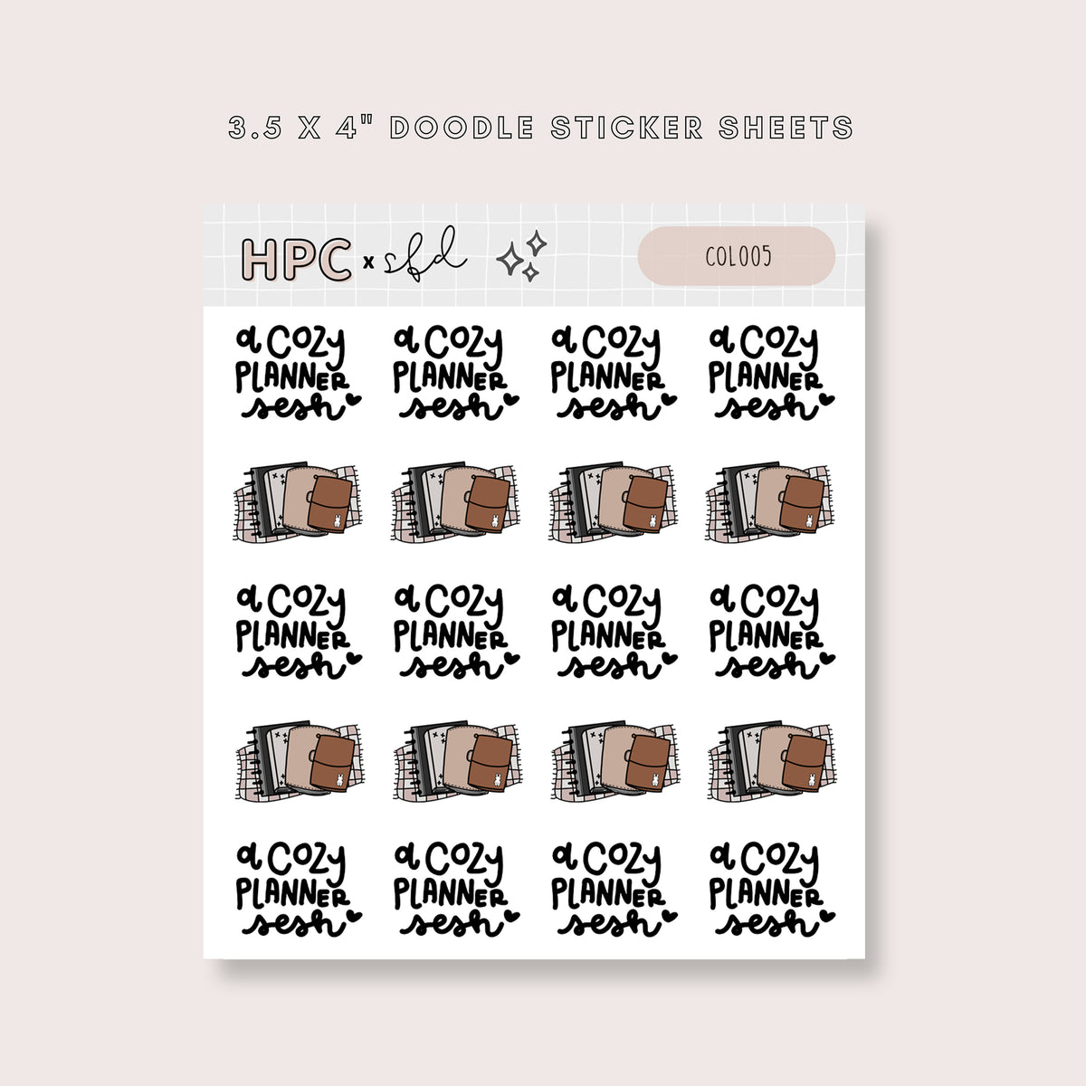 HPC X SFD “Sunday Morning” Collection: Cozy Planner Stack Planning Session Stickers