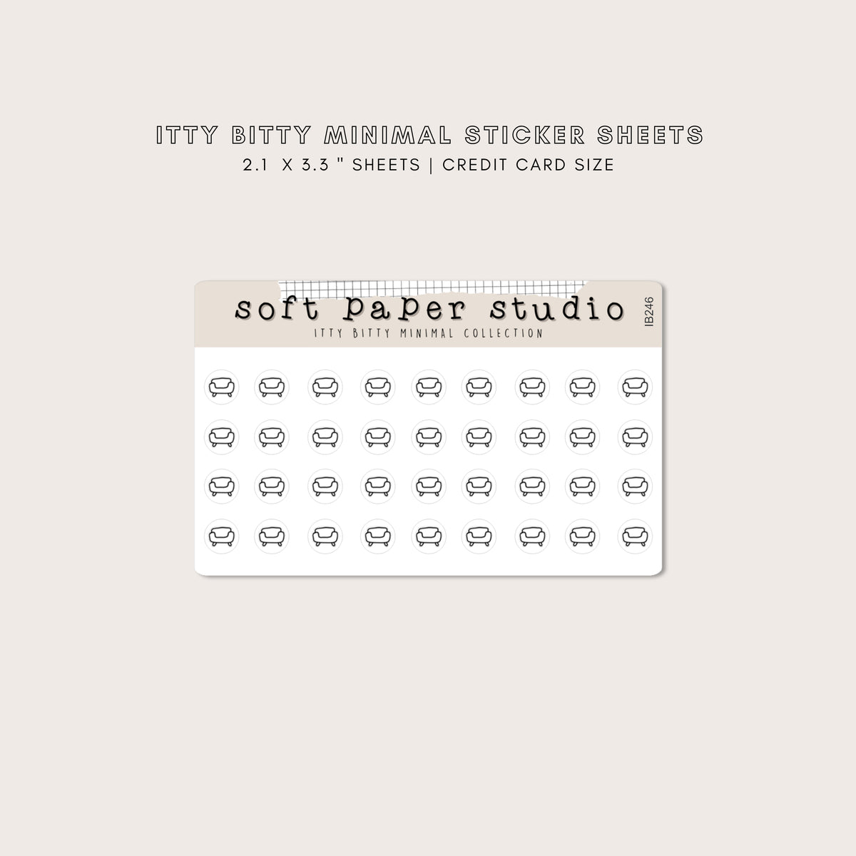 ITTY BITTY Couch Sofa Therapy Relax Stickers