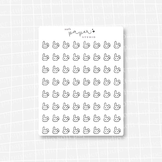 Latte the Bunny Tiny Minimal Stickers (2 Versions Available)