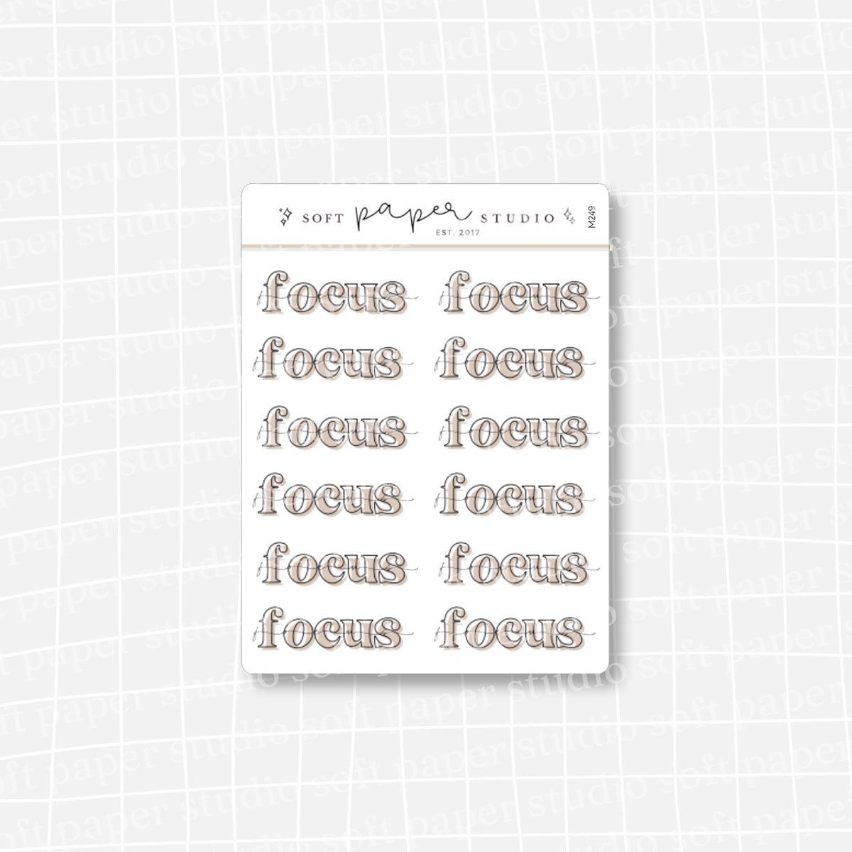 Minimal Bold "Focus" Text Stickers