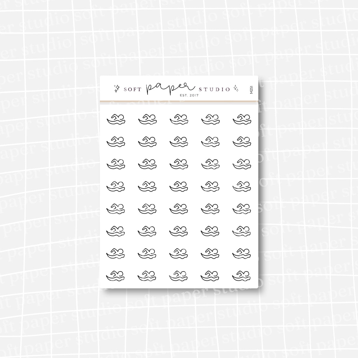 Minimalistic Mini Swimming Stickers
