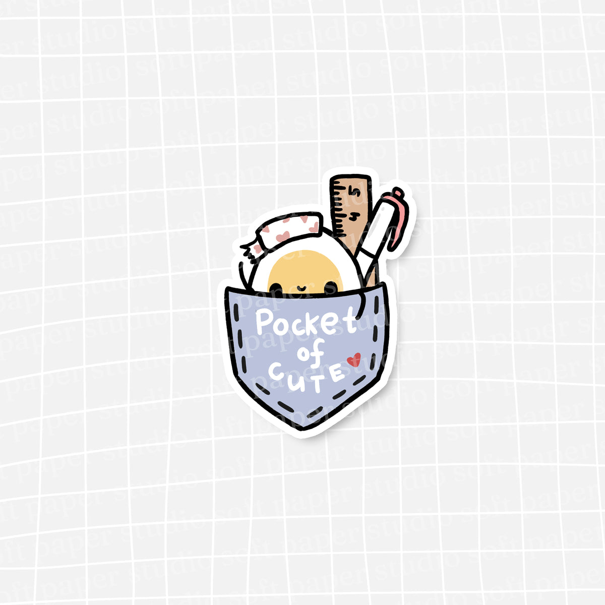 Waterproof VINYL DIECUT STICKER - Benny the Egg Pocket of Cute Stationery