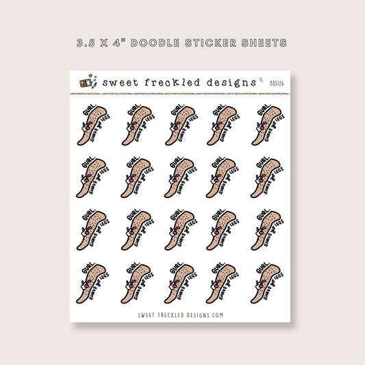 Shave (or Wax) Legs Stickers (3 Skin Tones Available)