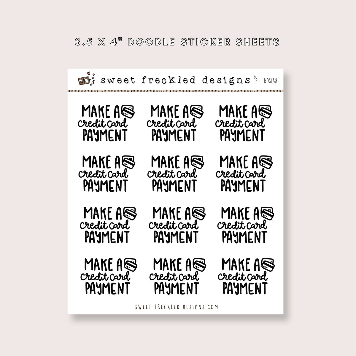 Make a Credit Card Payment Stickers