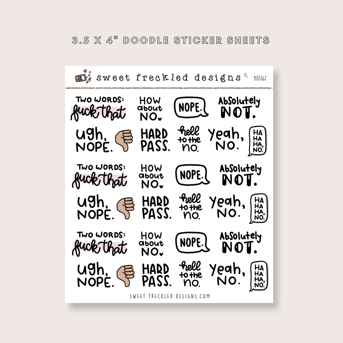 Nope No Fuck That Stickers