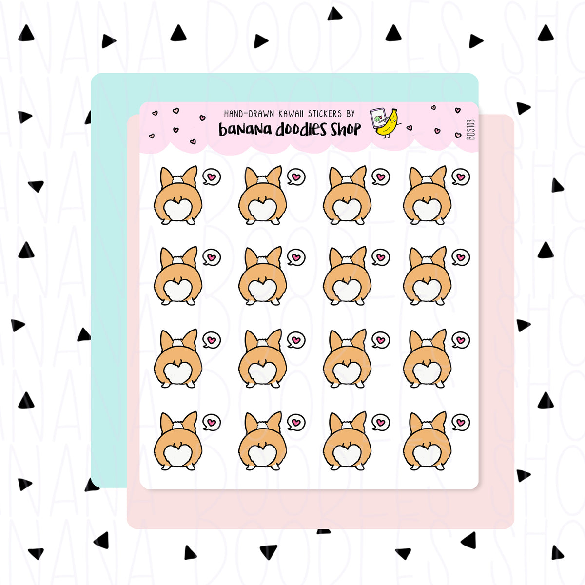 Corgi Booty Love Dog Stickers
