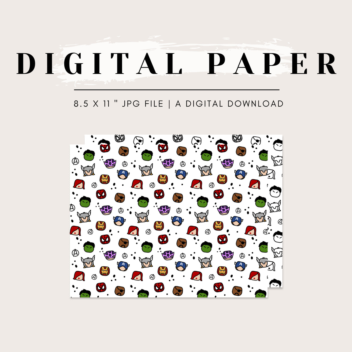 Digital Paper - Superhero Bubble Faces