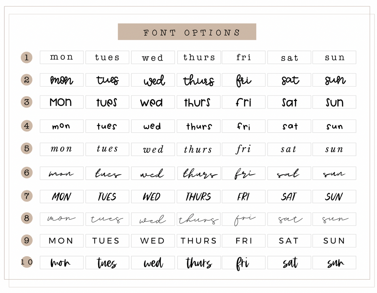 Minimalistic Tiny Monthly Tab Stickers (10 Font Choices Available!)