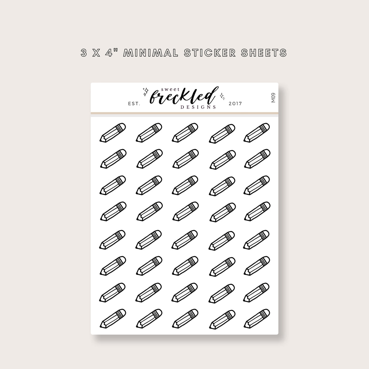 Minimalistic Mini Pencil Stickers