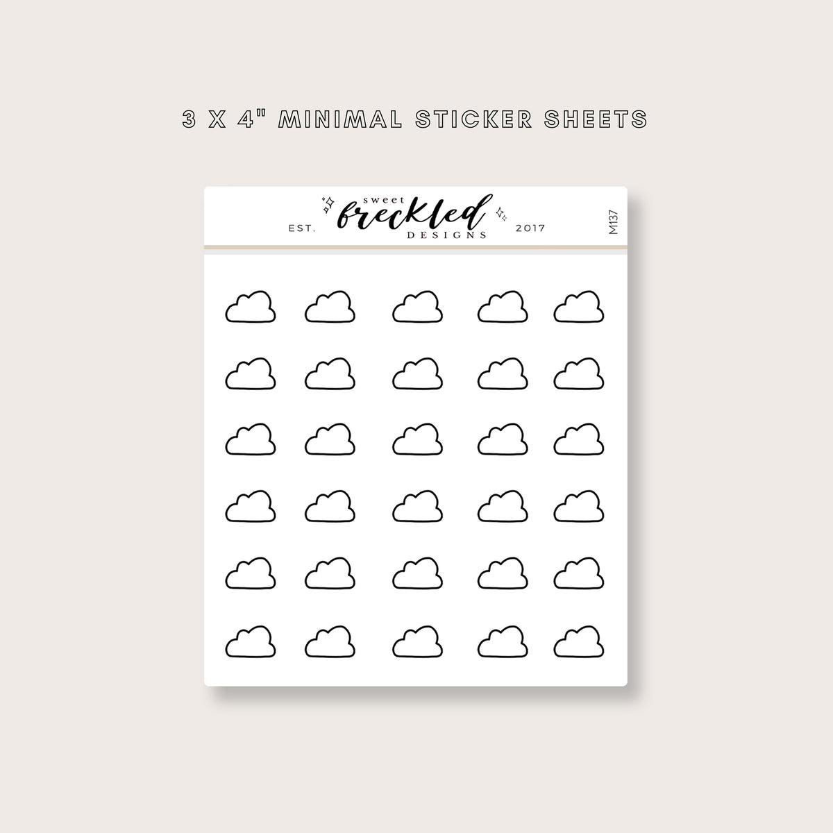 Minimalistic Mini Weather Icon Stickers (6 Variations Available)
