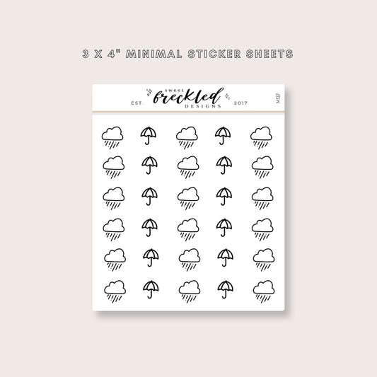 Minimalistic Mini Weather Icon Stickers (6 Variations Available)