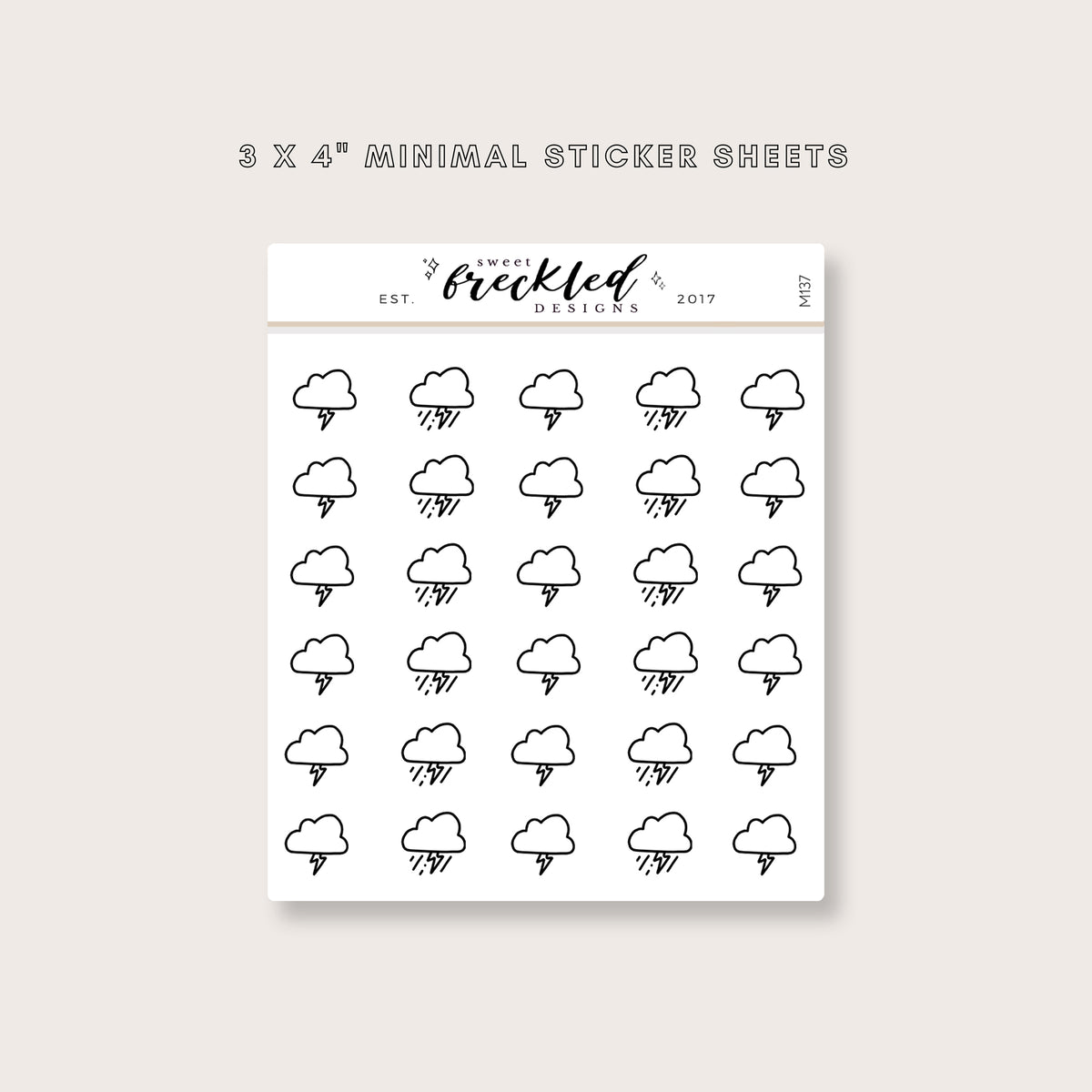 Minimalistic Mini Weather Icon Stickers (6 Variations Available)