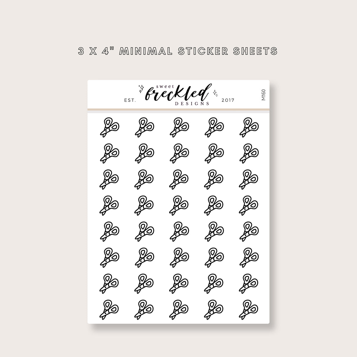 Minimalistic Mini Scissor Haircut Stickers