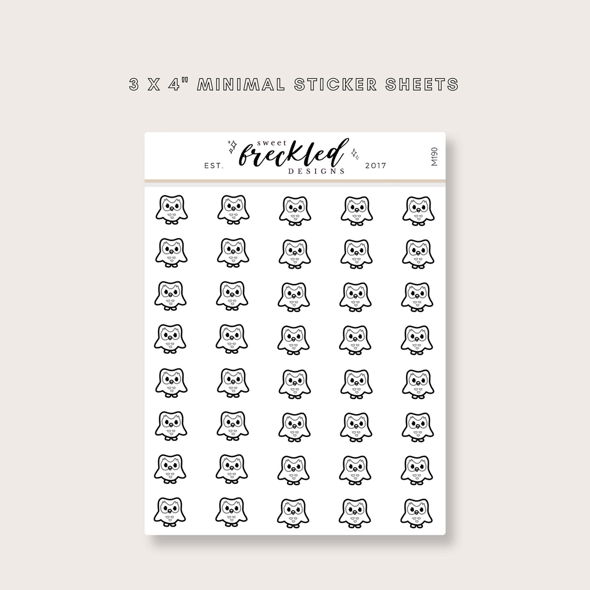 Minimalistic Mini Duolingo Owl Stickers