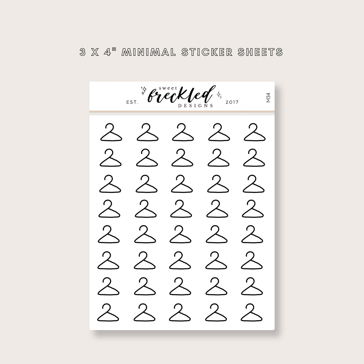 Minimalistic Mini Laundry Clothes Hanger Stickers