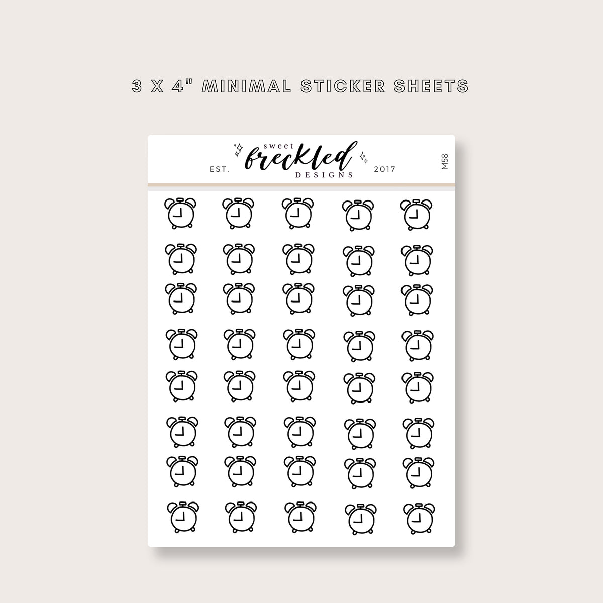 Minimalistic Mini Alarm Clock Time Stickers