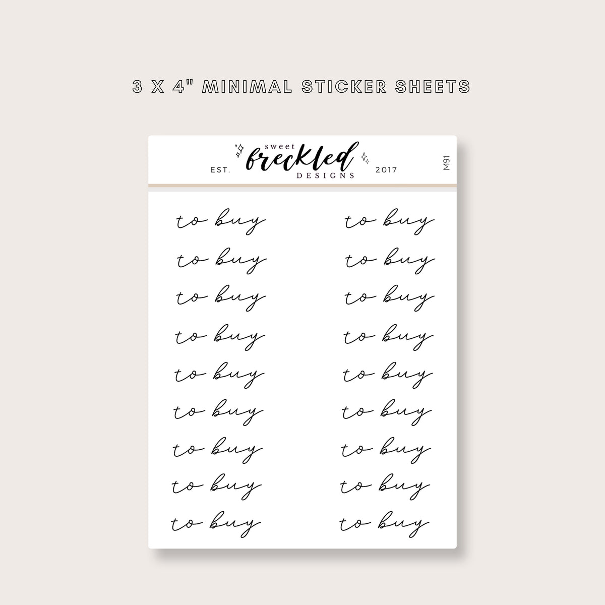 Minimalistic Script "To Buy" Stickers