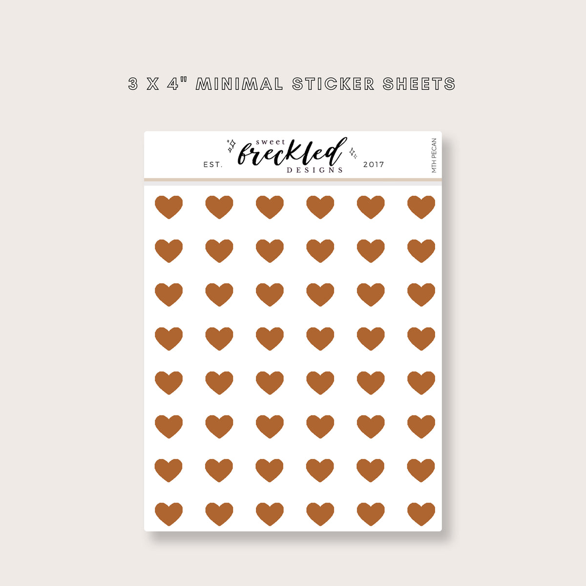 Minimal Mini Heart Transparent Stickers (Multiple Colors Available)