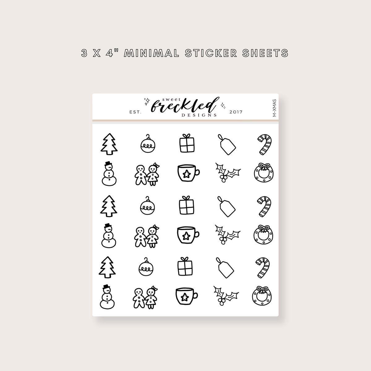 Minimalistic Mini X-Mas Holidays Stickers