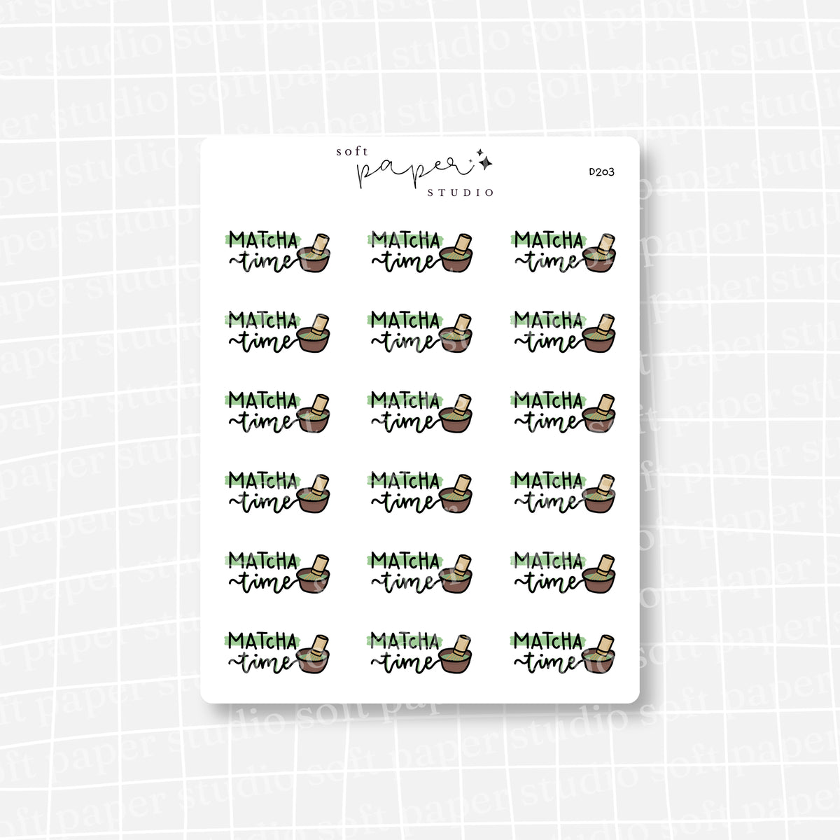 Matcha Green Tea Time Stickers
