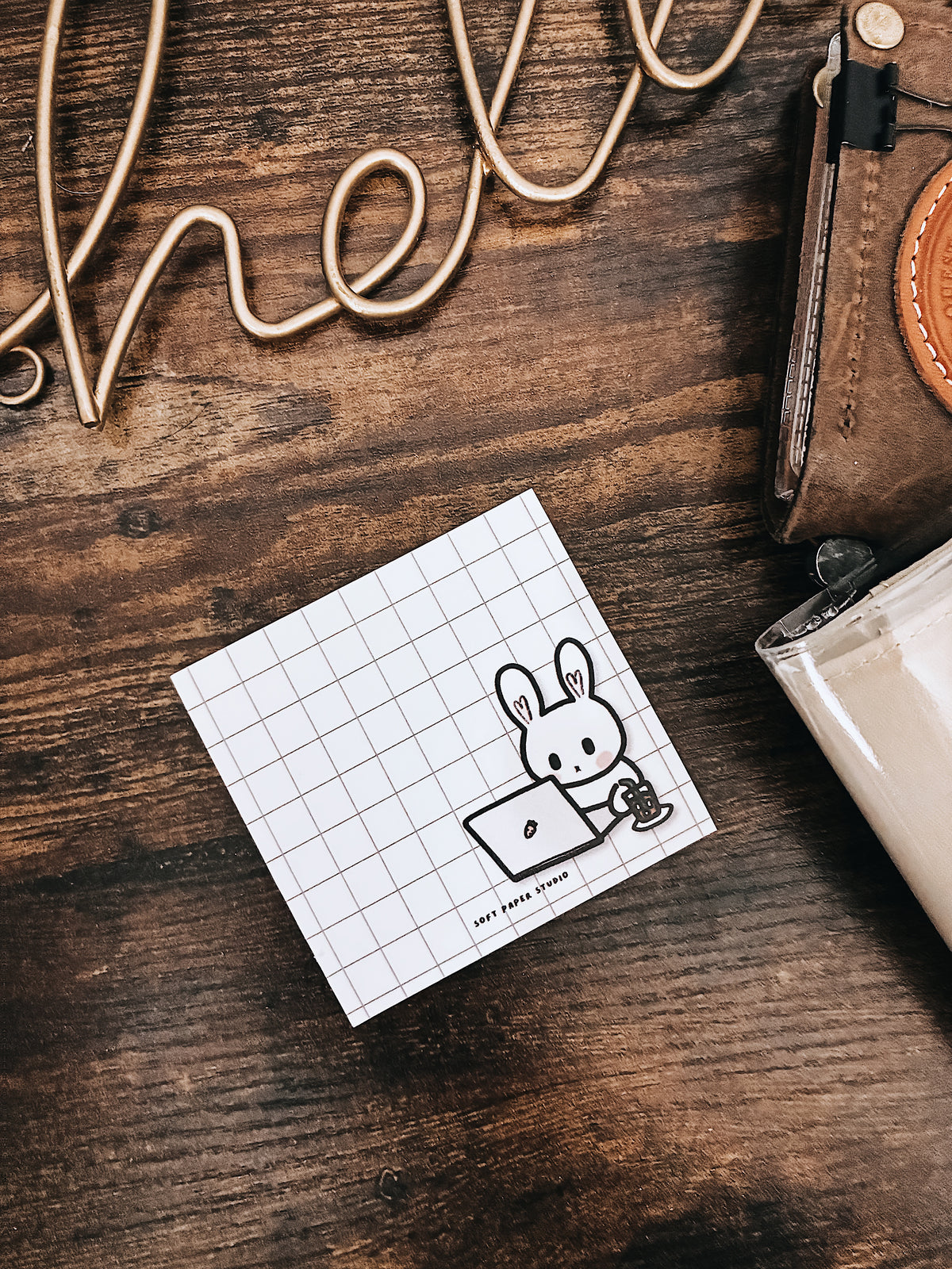 Latte the Bunny: Working with Coffee Grid Sticky Note