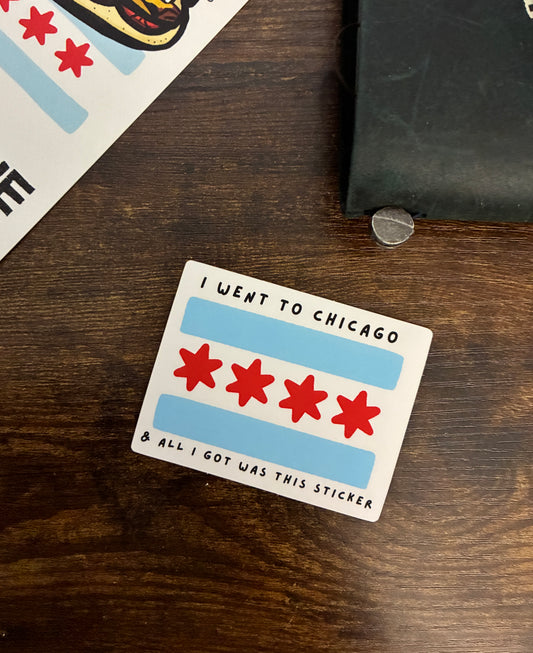 Waterproof VINYL DIECUT STICKER - I Went to Chicago Flag