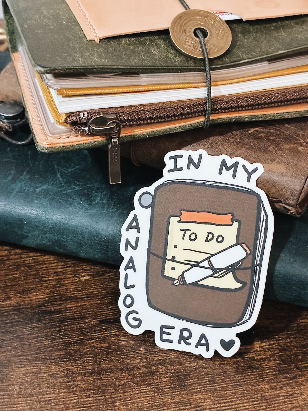 Waterproof VINYL DIECUT STICKER - In My Analog Era Travelers Notebook