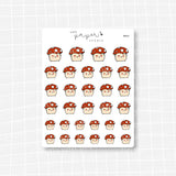Amanita the Mushroom Heart Eyes Love Emoti Stickers