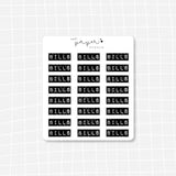 Embossed Label Text Stickers