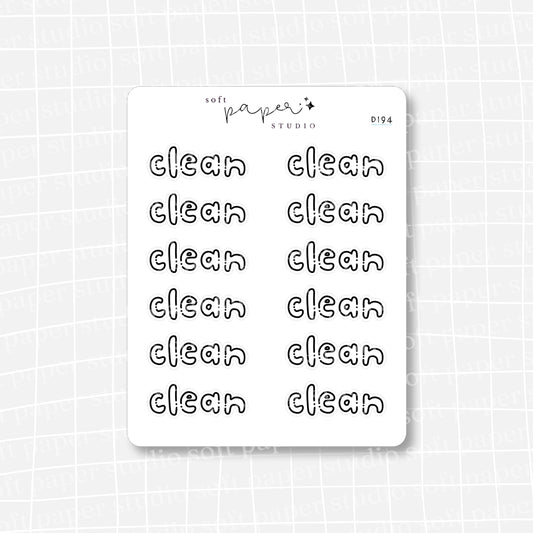 Clean Handwritten Bujo Block Bubble Letters Stickers