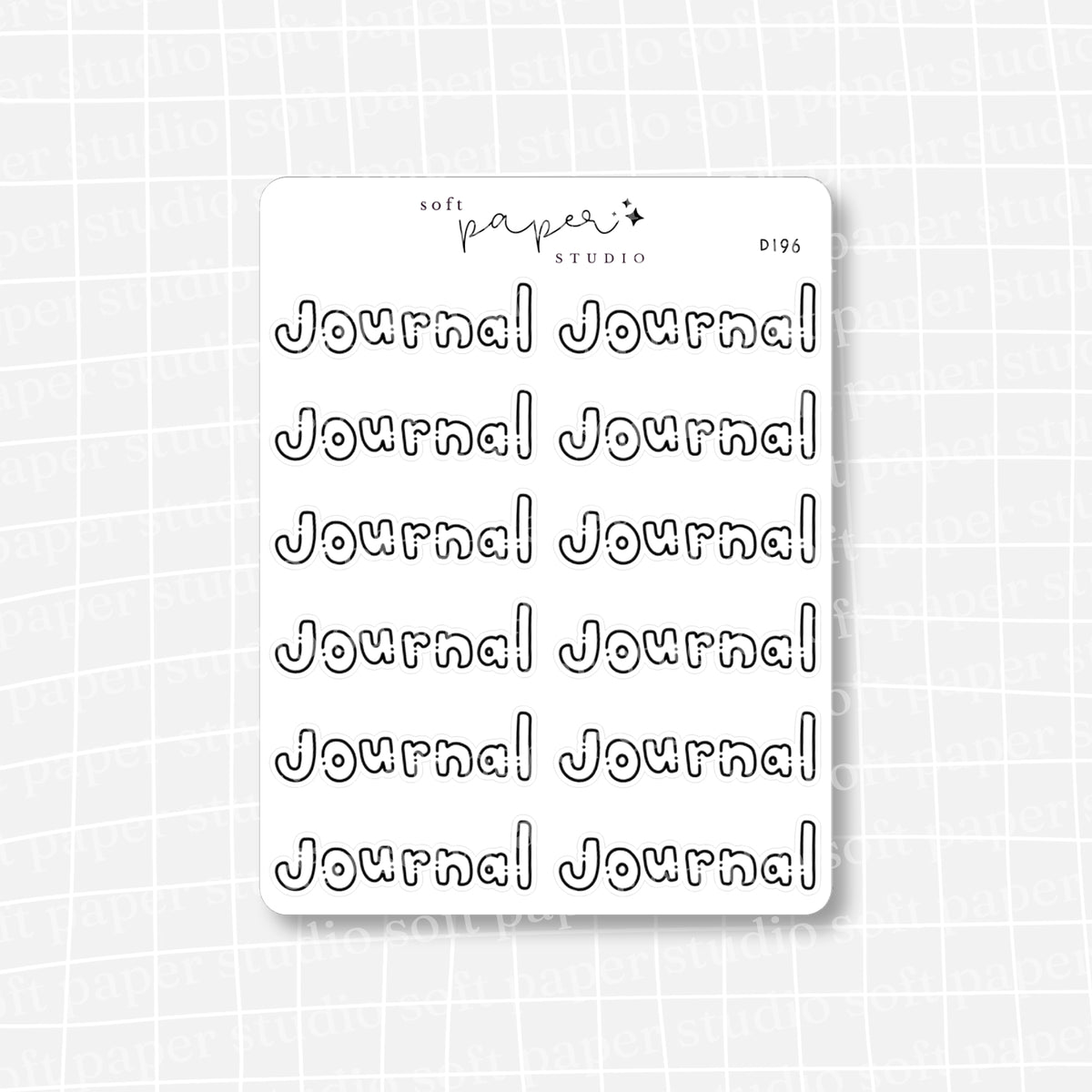 Journal Handwritten Bujo Block Bubble Letters Stickers