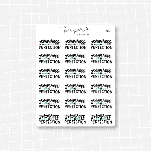 Progress Over Perfection Stickers