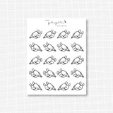 Latte the Bunny Chubby Fountain Pen Stickers (3 Colors Available)