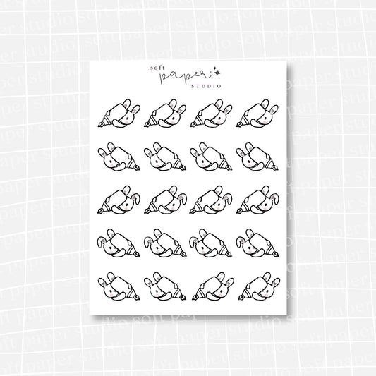 Latte the Bunny Chubby Fountain Pen Stickers (3 Colors Available)