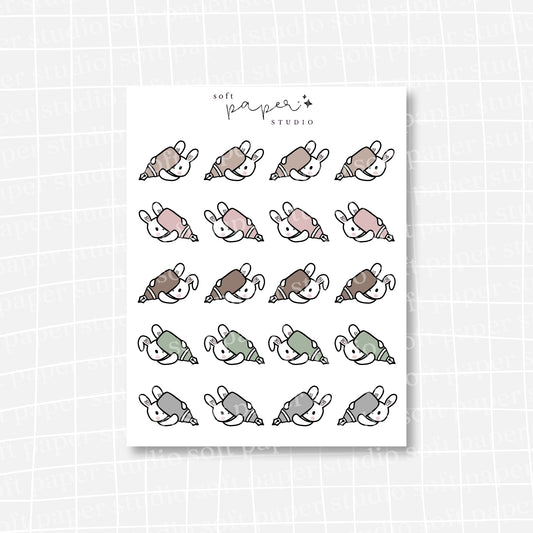 Latte the Bunny Chubby Fountain Pen Stickers (3 Colors Available)