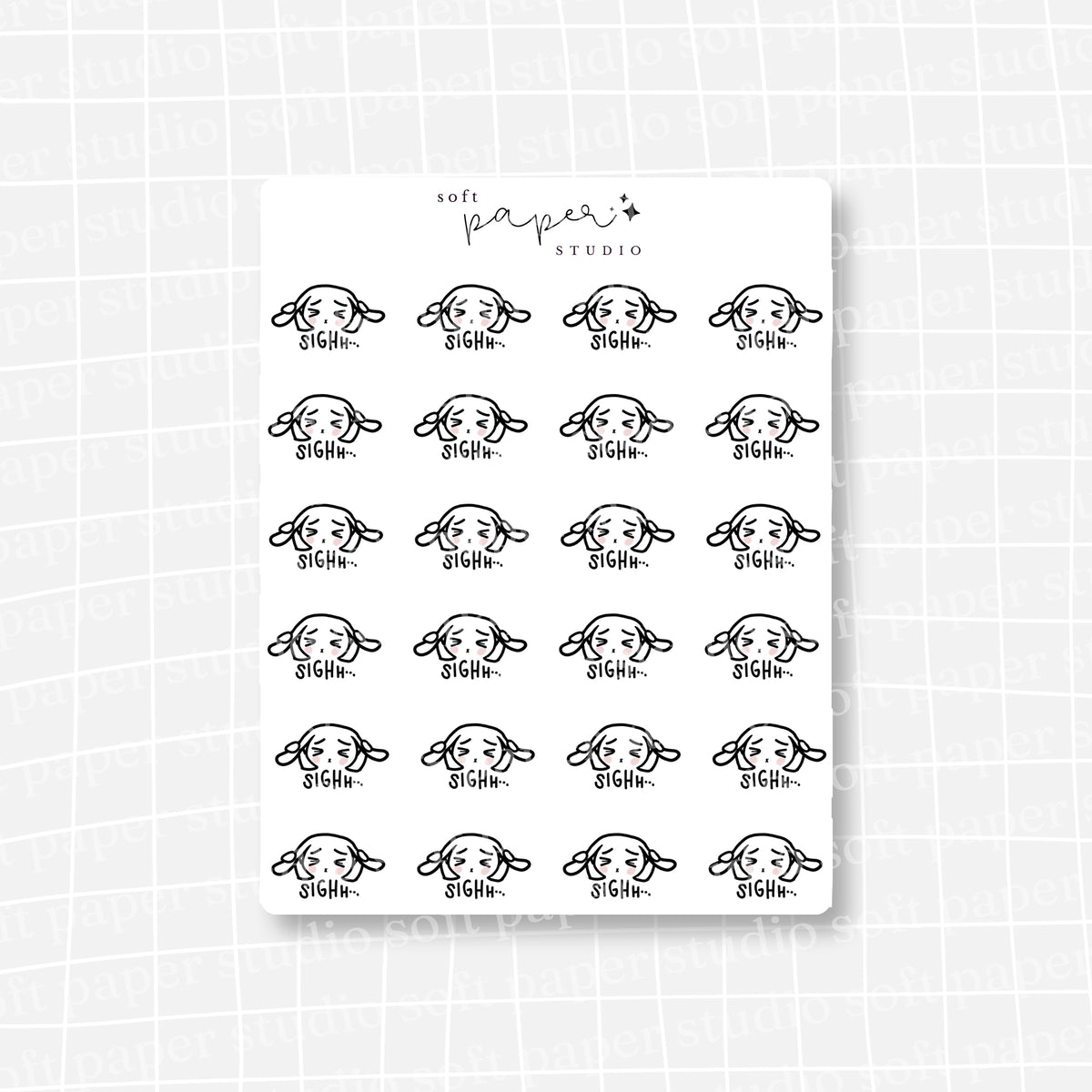 Latte the Bunny Frustrated Stickers (2 Versions Available)