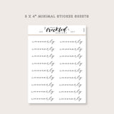 Minimalistic Script "Currently" Stickers
