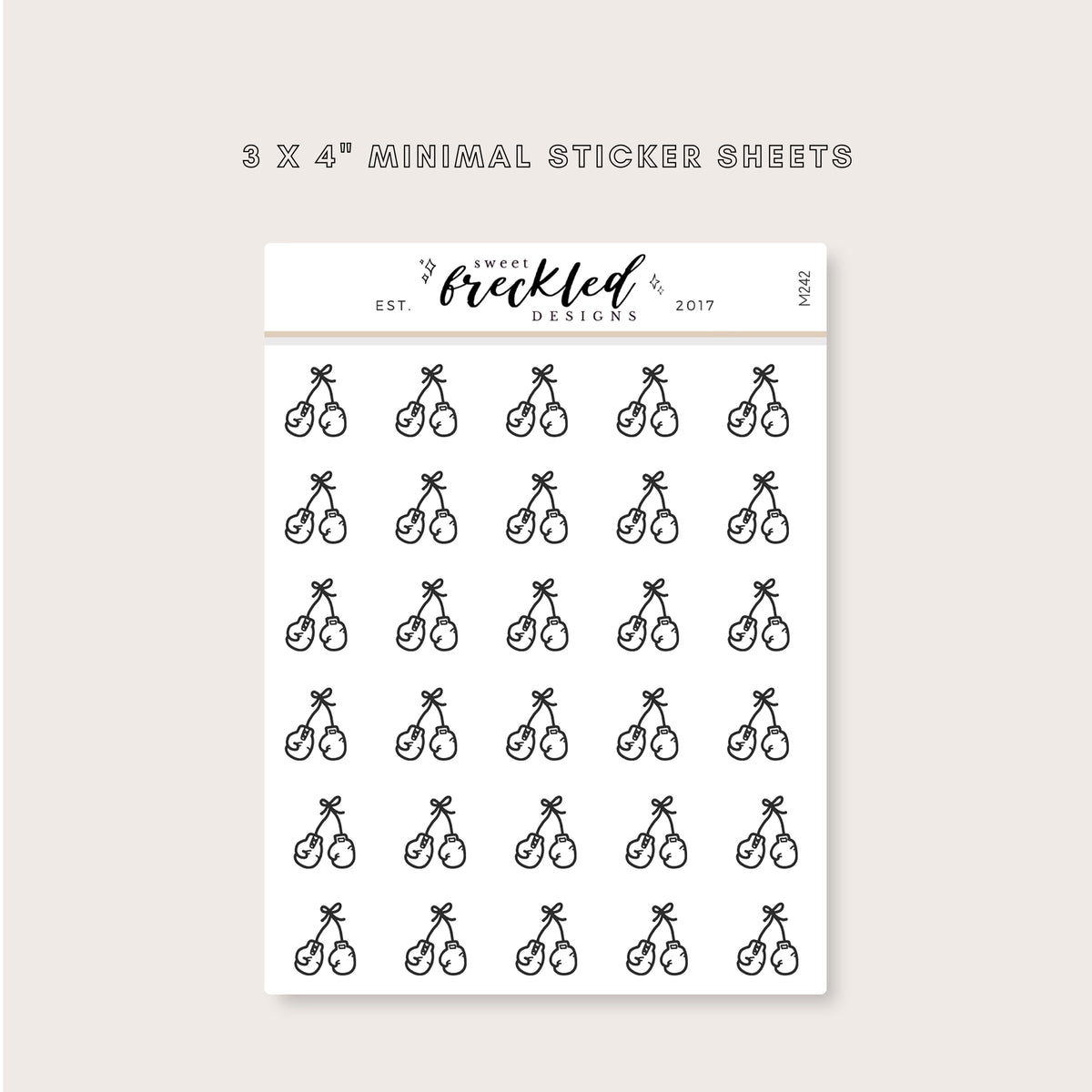 Minimalistic Mini Boxing Gloves Muy Thai Stickers