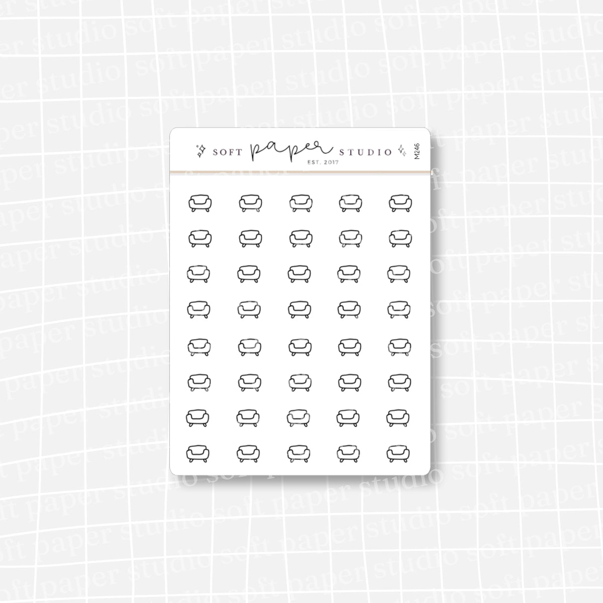 Minimalistic Mini Couch Sofa Therapy Relax Stickers