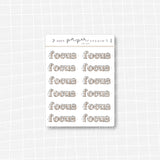 Minimal Bold "Focus" Text Stickers
