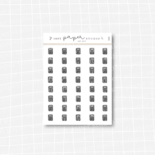 Minimalistic Mini Calculator Budget Finance Math Stickers