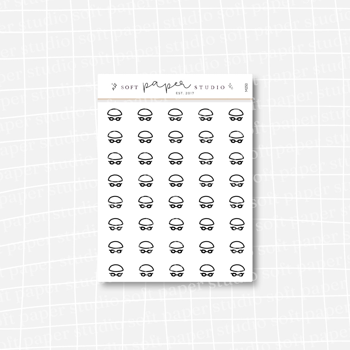 Minimalistic Mini Swimming Swim Cap and Goggles Stickers