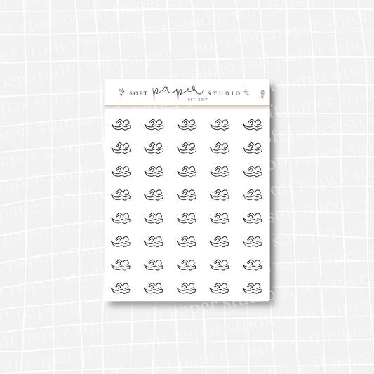 Minimalistic Mini Swimming Stickers