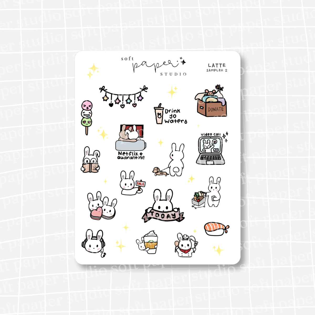 Latte the Bunny Favorites Sampler Stickers