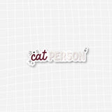 Waterproof VINYL DIECUT STICKER - Cat Person (Burgundy/Pink Version)